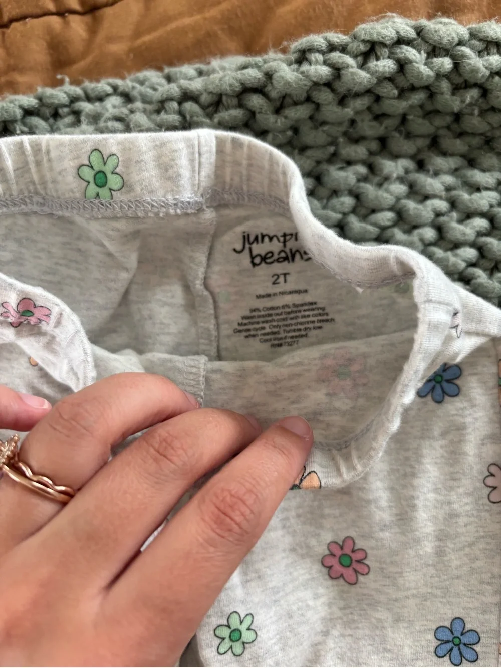 jumping beans floral doodle flare legged pants